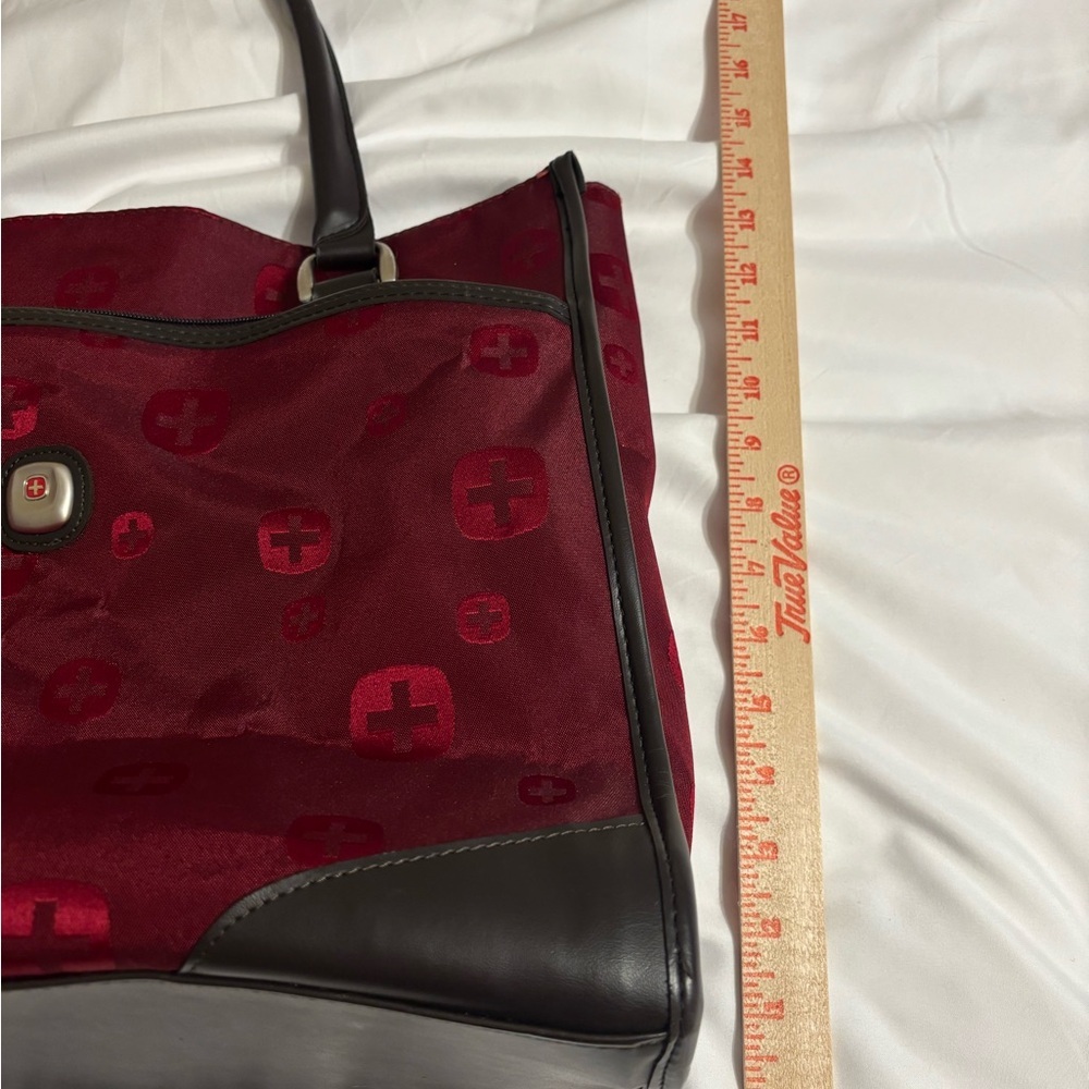 SwissGear Burgundy Nylon Tote Bag Shoulder Bag Travel Everyday - Picture 6 of 8